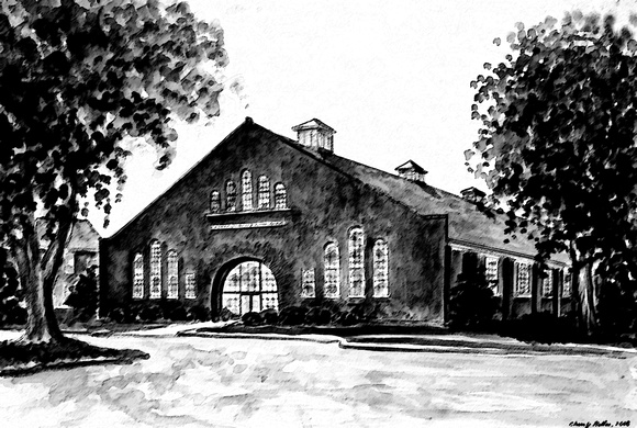 Elley-Long Center by Christine Y. Rother (ink/brush filtered high contrast)